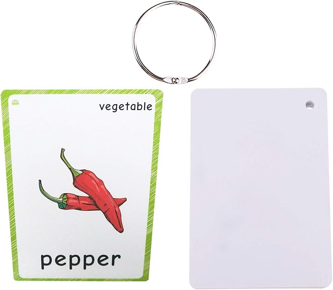 Set of Vegetables Flash Cards for Toddlers(20 pc) | Kids Learning Flashcard & Montessori Pocket Cards Toys | Perfect for Pre-K Decor Background Wall Stickers, Teacher/Autism Therapists Tools