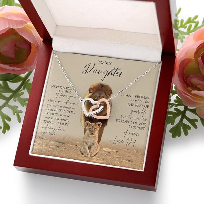 To My Daughter Gift Necklace From Dad or Mom - Badass Daughter Jewelry With Heartfelt Message & Elegant Box