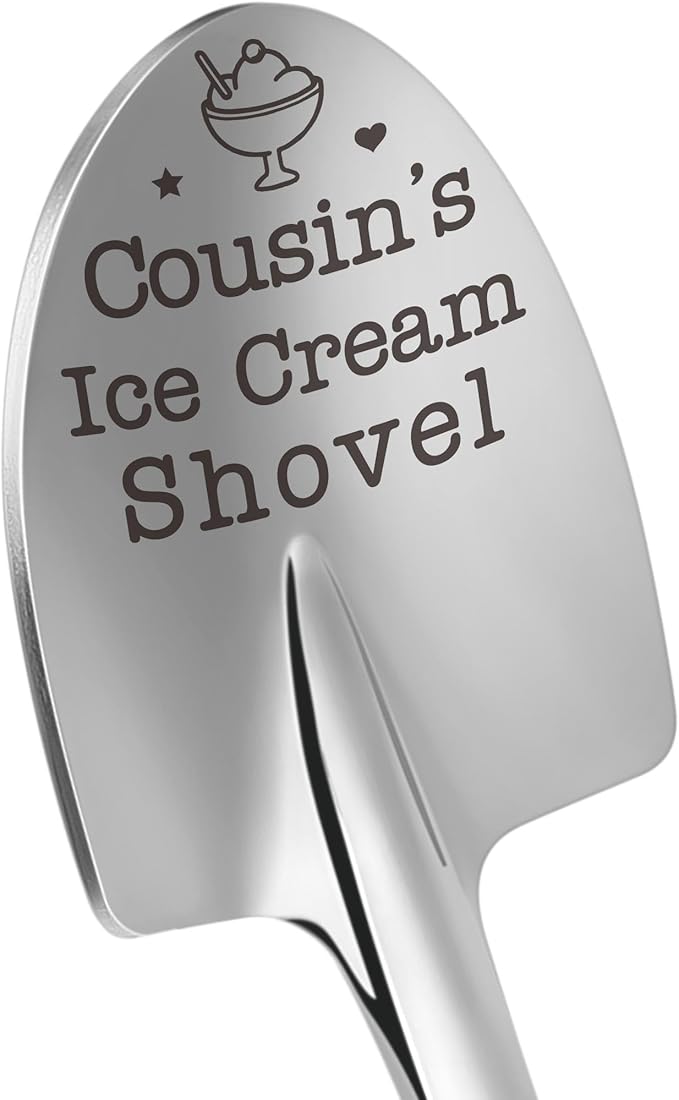 Funny Dads Ice Cream Shovel Cousin Gifts Fathers Day Birthday Unique Easter Basket Stuffers for Cousin's Ice Cream Shovel Spoon, Cousin Graduation Wedding Valentines Christmas
