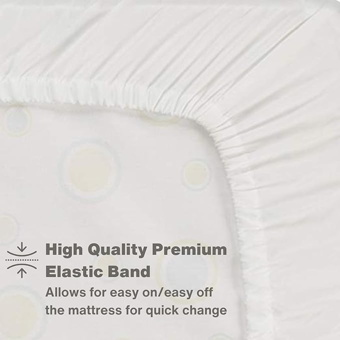 Everyday Kids 2 Pack Fitted Boys Crib Sheet, 100% Soft Breathable Microfiber Baby Sheet, Fits Standard Size Crib Mattress 28in x 52in, Nursery Sheet - Space/White