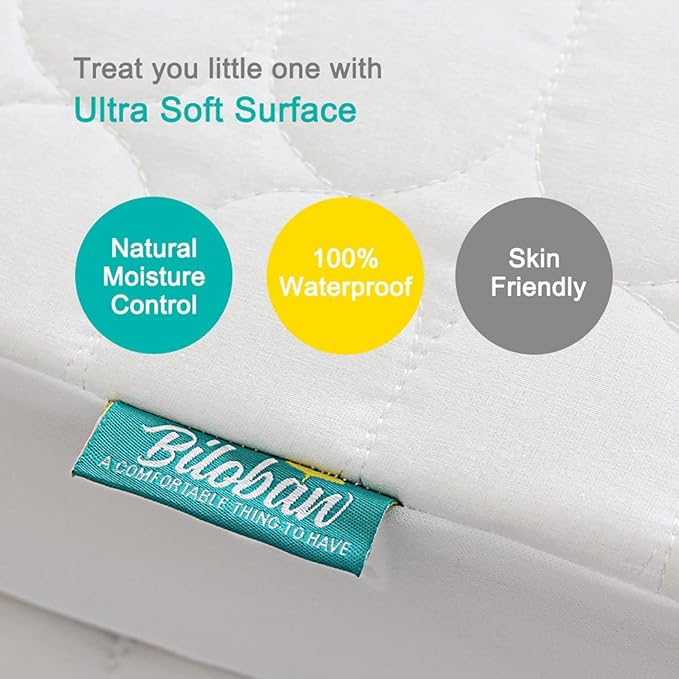Crib Mattress Protector Pad Waterproof, Toddler Waterproof Crib Mattress Cover, Machine Washable & Dryer Fit Baby Toddler Bed Mattress Protector (Standard Size 52” x 28”)
