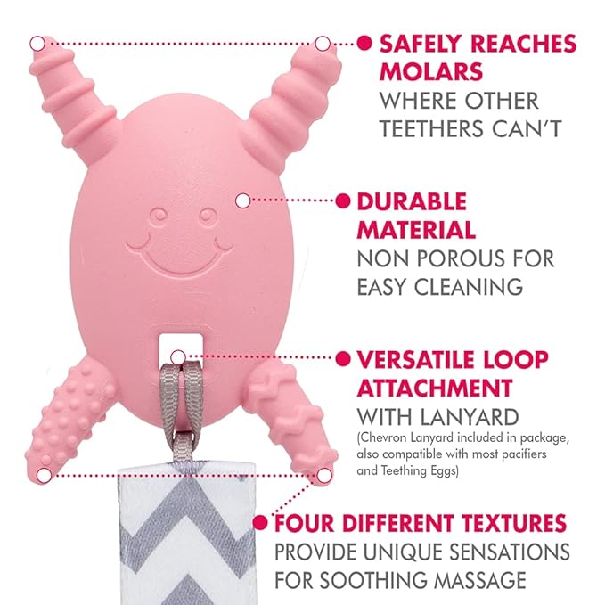 The Official Molar Magician Baby Teether - Freezable Molar Teething Toy for Baby, Infant & Toddler - Made in The USA - Sensory Toy 3-12, up to 18 Months, Pink