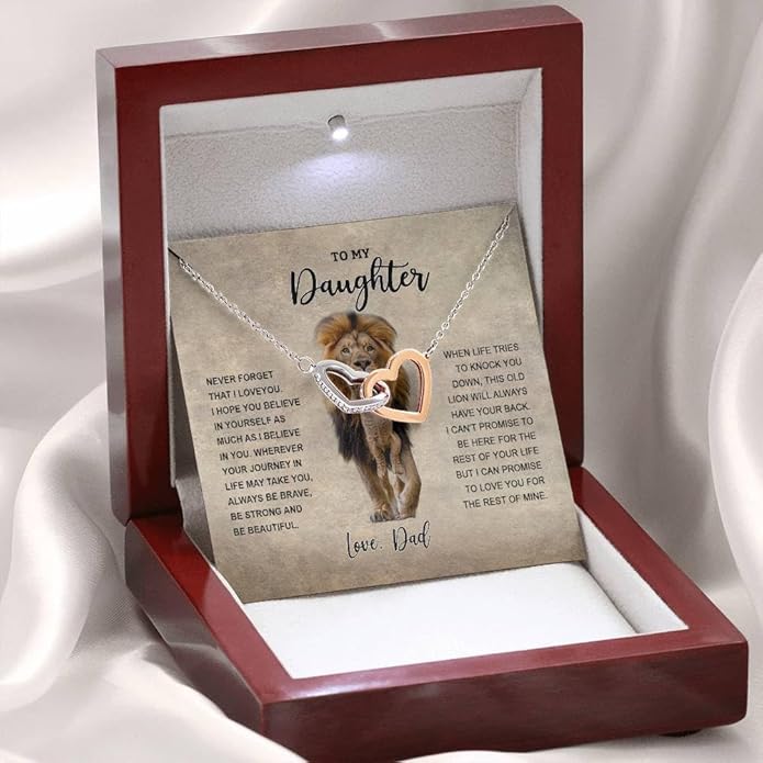 To My Daughter Gift Necklace From Dad or Mom - Badass Daughter Jewelry With Heartfelt Message & Elegant Box