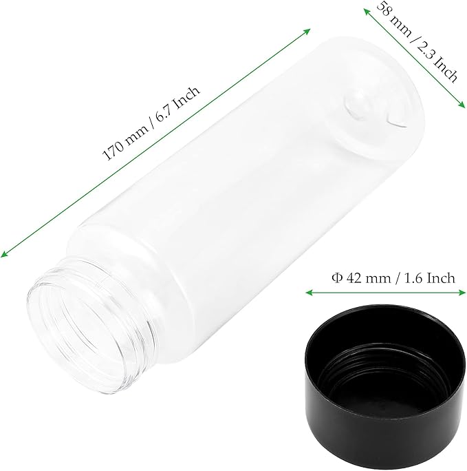 18 PCS 14 Oz Bulk Empty Sensory Bottles, Plastic Juice Bottles with Caps, Reusable Clear Drink Containers, PET Water Bottles for Juice Milk Homemade Beverages