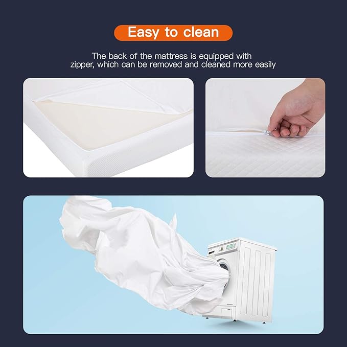 FDW | 8 Inch Twin Mattress | Medium Firm | Gel Memory Foam Mattress | White | Bed in a Box, CertiPUR-US Certified | Pressure Relief, Cooling Ventilated Foam | Washable Removable Cover