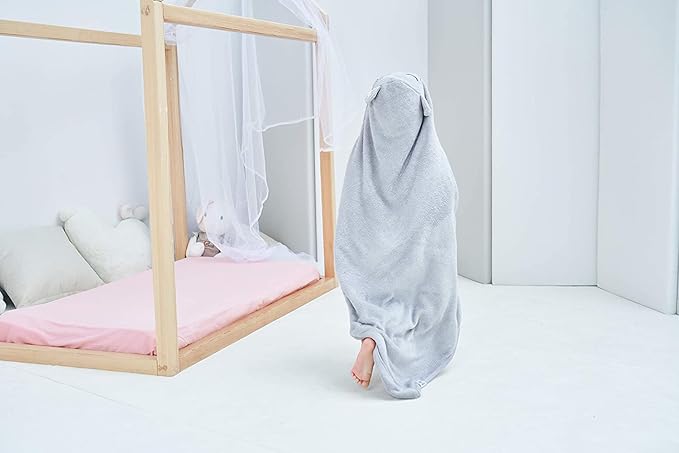 HIPHOP PANDA Hooded Towel - Rayon Made from Bamboo, Bath Towel with Bear Ears for Newborn, Babie, Toddler, Infant - Absorbent Large Baby Towel - Hippo, 30 x 30 Inch