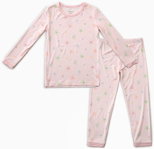 Toddler Pajamas – 95% Bamboo Viscose, 5% Spandex – Soft, Breathable Long-Sleeve Pajama Set for Kids, Sleepwear, Imported