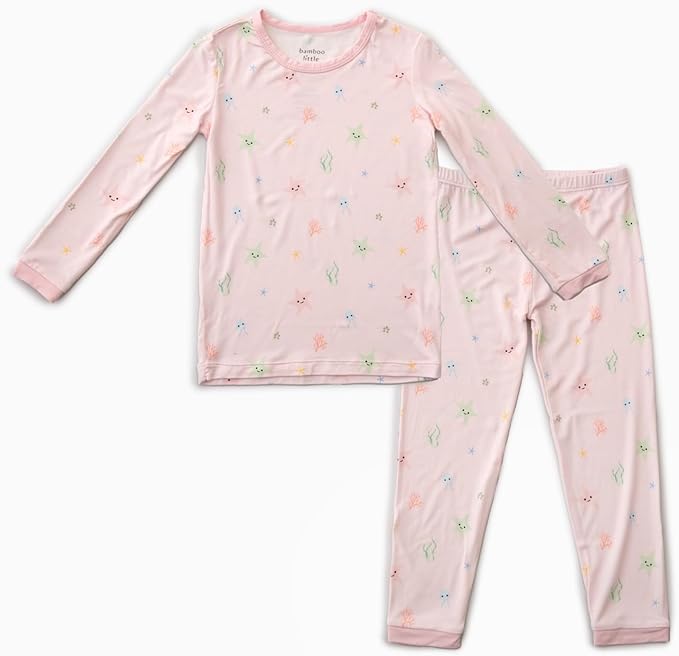Toddler Pajamas – 95% Bamboo Viscose, 5% Spandex – Soft, Breathable Long-Sleeve Pajama Set for Kids, Sleepwear, Imported