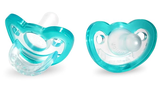 RaZbaby Jollypop Pacifier for Newborns & Up, USA Made, Natural Shaped Orthodontic Binky, Lovingly Shared in NICUs & Hospitals Worldwide, Medical-Grade 100% BPA-Free - 0-3 Months, 2 Pack - Teal
