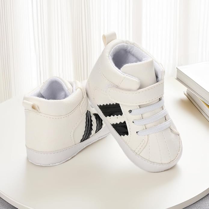 CENCIRILY Baby Boys Girls High Top Sneakers Soft Soles Anti Skid Infant Ankle Shoes Toddler Prewalker First Walking Crib Shoes