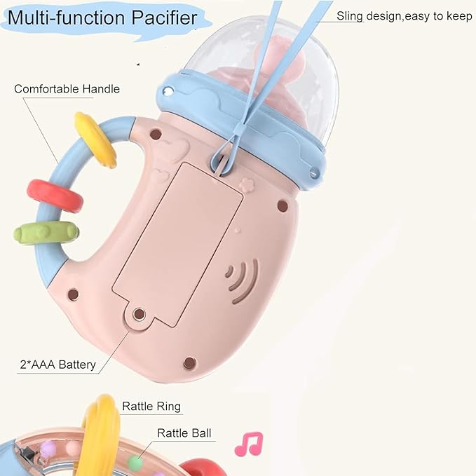 Baby Musical Toys Set, Infant Musical Light Up Toys with Rhythmic Light and Sounds for Baby Boy Girl Early Educational Comfort Toys Pregnant Gift (Blue)