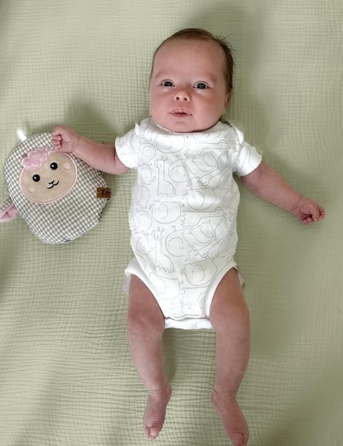 Hugs & Llamas | 100% Organic Cotton Muslin Fitted Crib Sheet | Baby Crib Sheets for Boys & Girls | Neutral (Organic Olive)