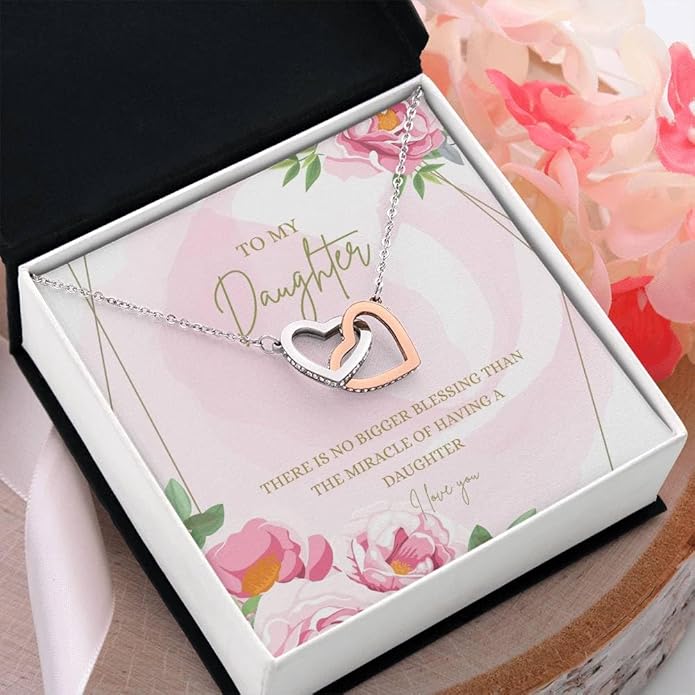 To My Daughter Gift Necklace From Dad or Mom - Badass Daughter Jewelry With Heartfelt Message & Elegant Box