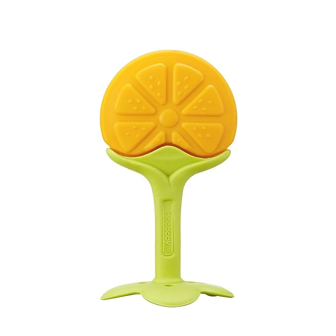 Innobaby Original Teethin Smart EZ Grip Fruit Teether and Sensory Toy for Babies and Toddlers in Citrus. BPA Free Teether
