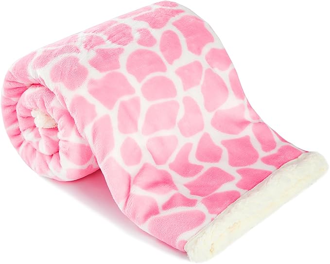 Nursery Bed Blankets Newborn Care Soft Receiving Blanket 30" x 40", Warm and Cozy for Baby Carrier Stroller Travel (Pink Ripple)