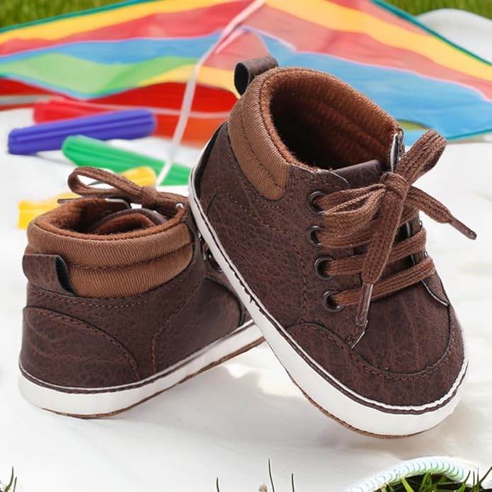CENCIRILY Baby Boys Girls High Top Sneakers Soft Soles Anti Skid Infant Ankle Shoes Toddler Prewalker First Walking Crib Shoes