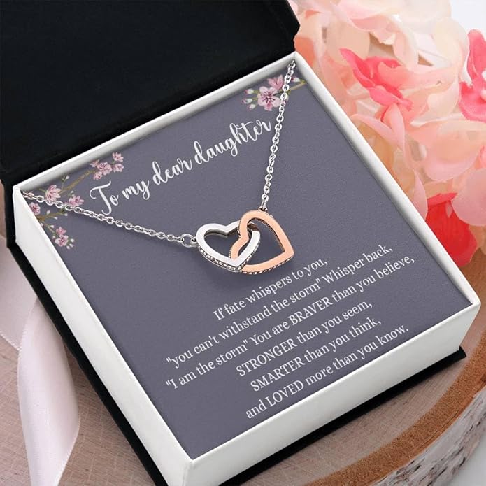 To My Daughter Gift Necklace From Dad or Mom - Badass Daughter Jewelry With Heartfelt Message & Elegant Box