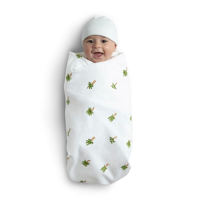 Delta Children 100% Cotton Flannel Baby Receiving Blankets for Girls and Boys – 30x30 Inches (Pack of 4), Safari Friends