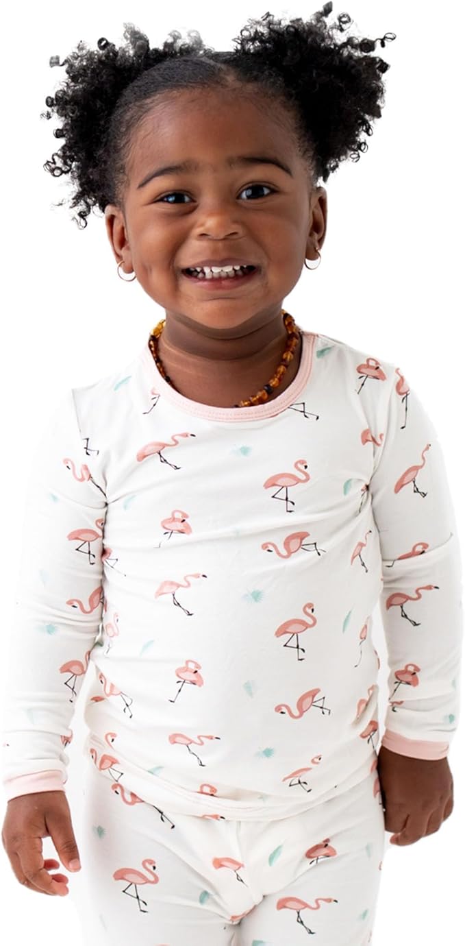 Toddler Pajamas – 95% Bamboo Viscose, 5% Spandex – Soft, Breathable Long-Sleeve Pajama Set for Kids, Sleepwear, Imported