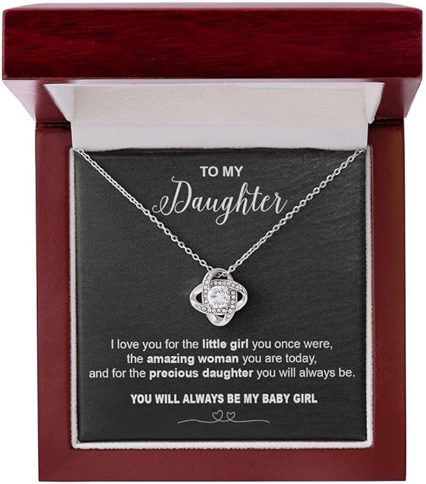 To My Daughter Gift Necklace From Dad or Mom - Badass Daughter Jewelry With Heartfelt Message & Elegant Box