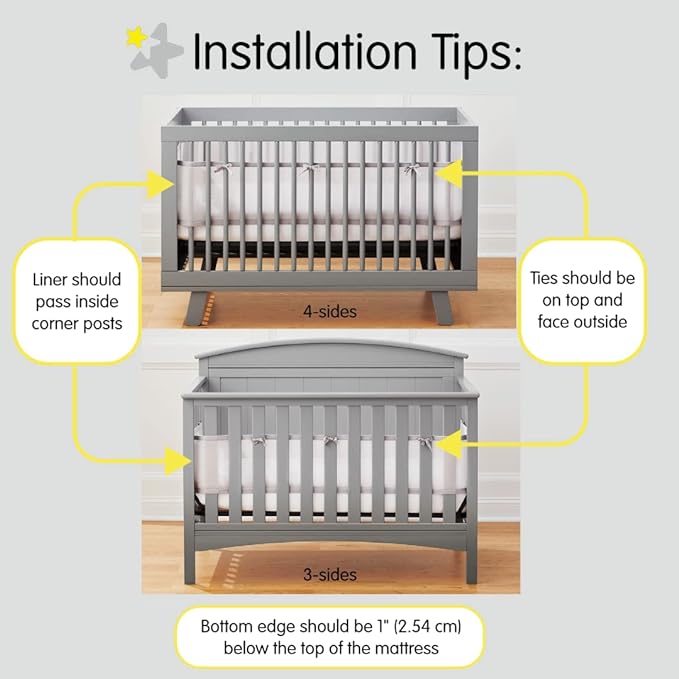 BreathableBaby Breathable Mesh Liner for Full-Size Cribs, Classic 3mm Mesh, Light Blue (Size 4FS Covers 3 or 4 Sides)