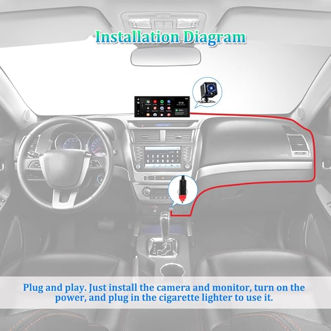 VSYSTO Car Stereo Wireless Carplay and Android Auto, 10.26" Touchscreen WiFi Truck Dash Cam with 2K Infrared Night Vision Lens Backup Camera for Semi Trailer Van Tractor RV, GPS Navigation (Black-B)