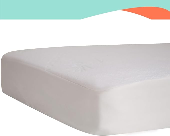 Bamboo Rayon Baby Crib Mattress Protector - Waterproof Breathable Cooling Fitted Mattress Cover 28x52 inches (Single Pack)