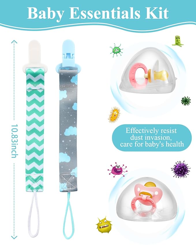 Pacifier Case, Holder for Traveling Baby Essentials Set - BPA Free