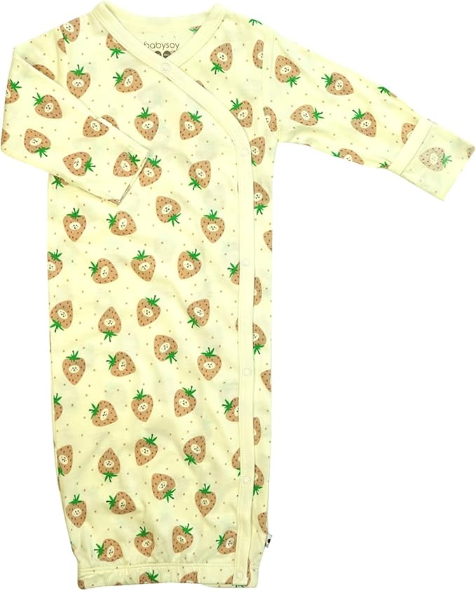 Babysoy Newborn Baby Kimono Wrap Around Snap Sleeper Gown Sack Bundler