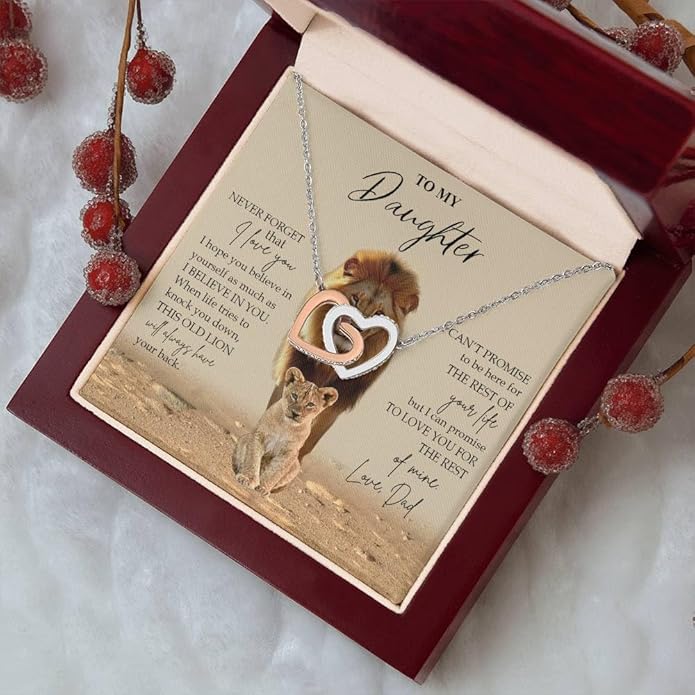 To My Daughter Gift Necklace From Dad or Mom - Badass Daughter Jewelry With Heartfelt Message & Elegant Box