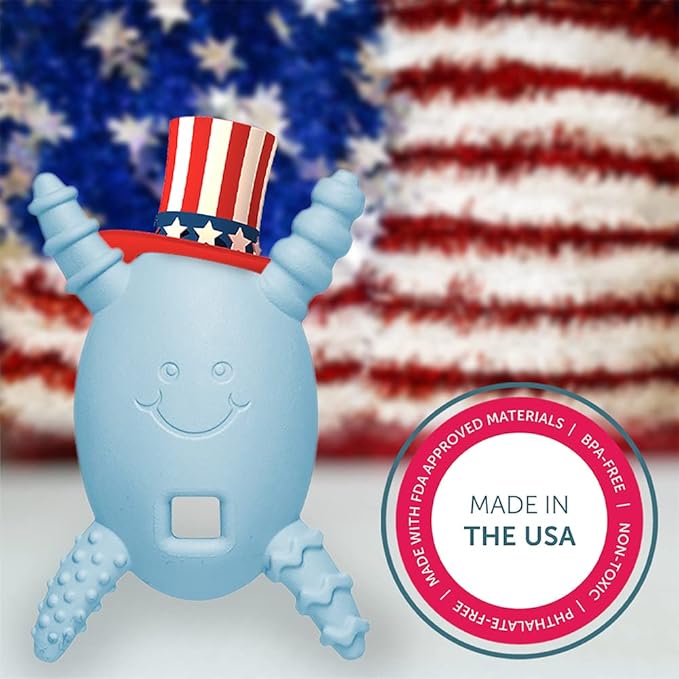 The Official Molar Magician Baby Teether - Freezable Molar Teething Toy for Baby, Infant & Toddler - Made in The USA - Sensory Toy 3-12, up to 18 Months, Blue
