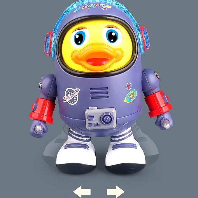 Dancing Space Duck Toy, Cute Space Duck Singing Walking Dancing Toys, Walking Duck Baby Robot, Electric Dancing Duck Toy Baby Musical Toys, Cute Singing Walking Duck Toys with Music LED Lights