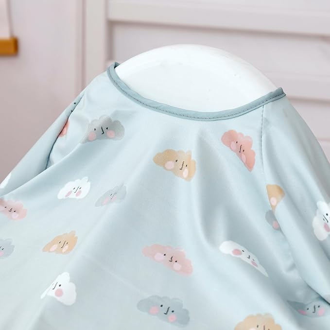 Long Sleeve Baby Bib-Mess Proof Baby Feeding Bibs with Adjustable Design for Babies during Eating or Highchair