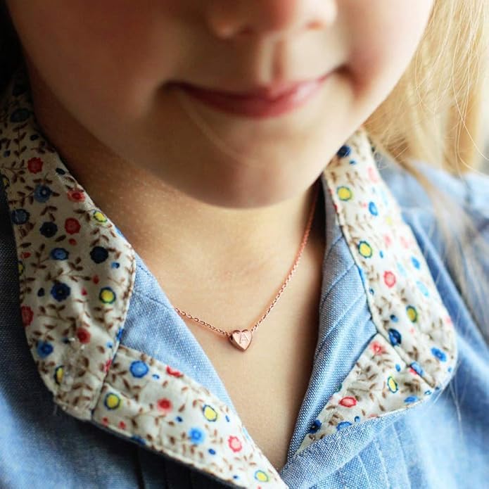 M MOOHAM Heart Initial Necklace Gifts for Girls Women - S925 Sterling Silver Tiny Letter Necklace Birthday Gift for Kids Teen Girl Jewelry
