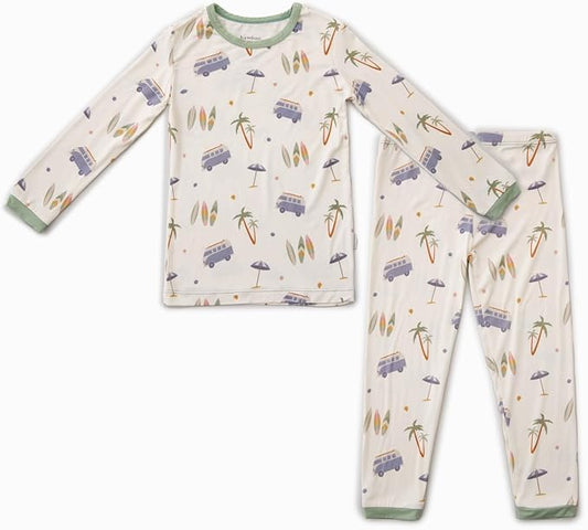 Toddler Pajamas – 95% Bamboo Viscose, 5% Spandex – Soft, Breathable Long-Sleeve Pajama Set for Kids, Sleepwear, Imported