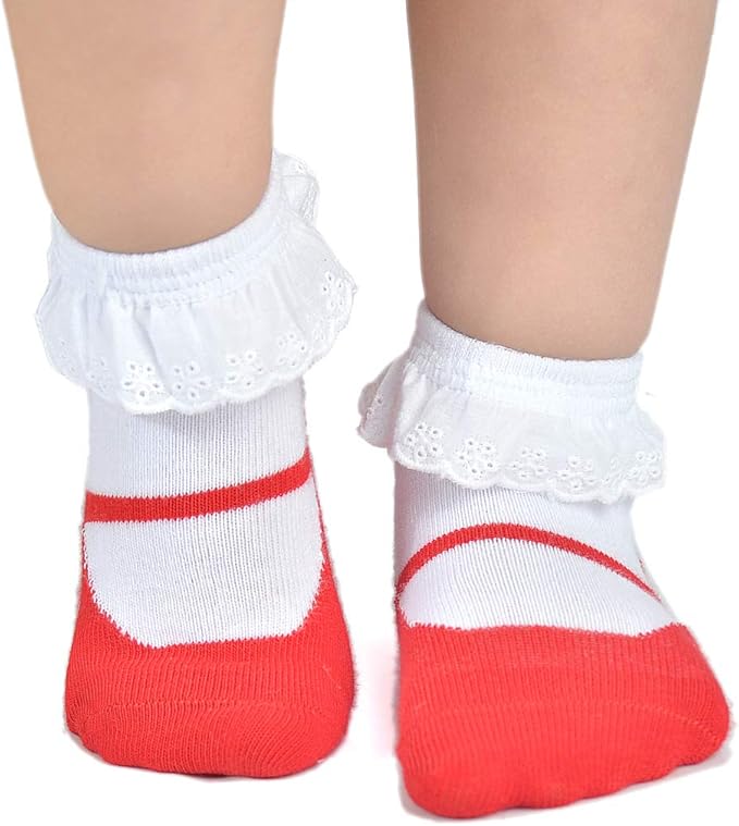 EPEIUS Unisex Baby Girls Boys Non-Slip Socks (Set of 6)