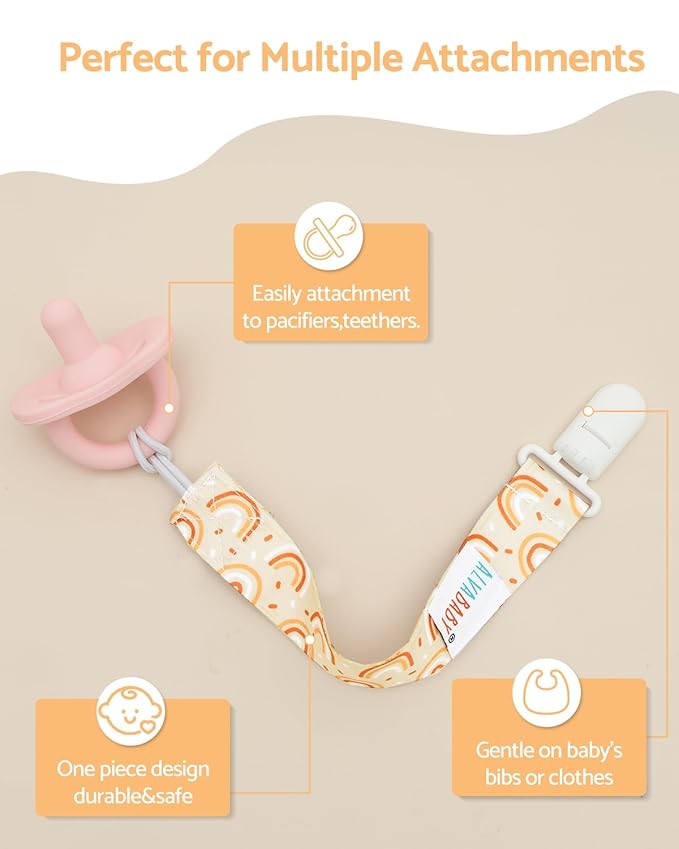 ALVABABY 8 Pack Paci Clip Holder Leashes for Newborn Baby Boys Girls 8DBP06A