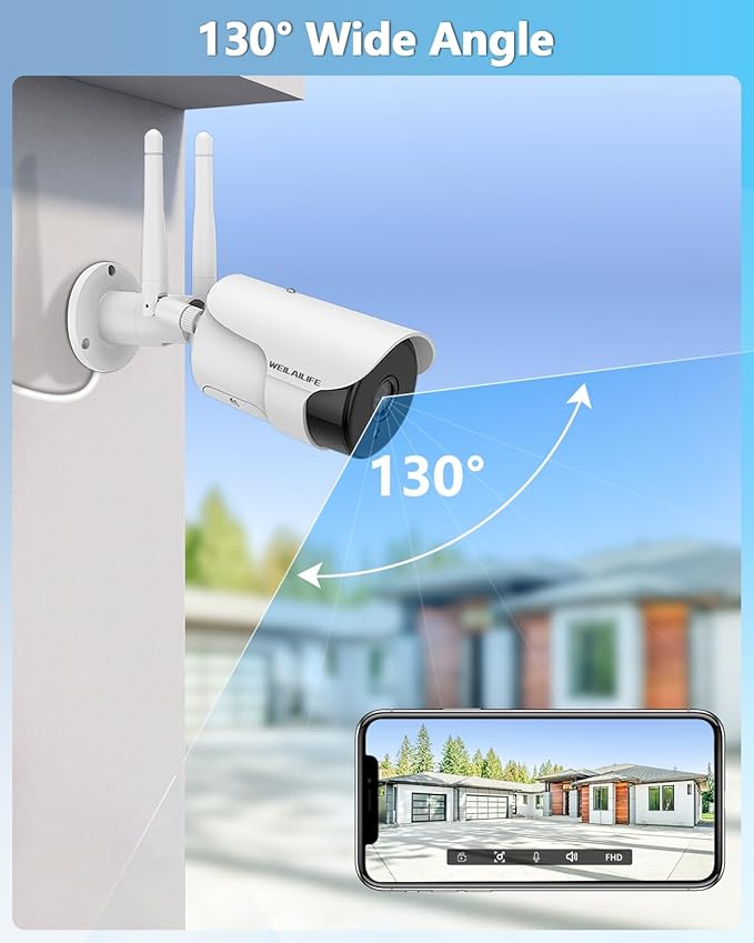 5MP Wireless Security Camera System with 10" Monitor, Outdoor WiFi Home Video Cameras Systems Surveillance DVR Kits