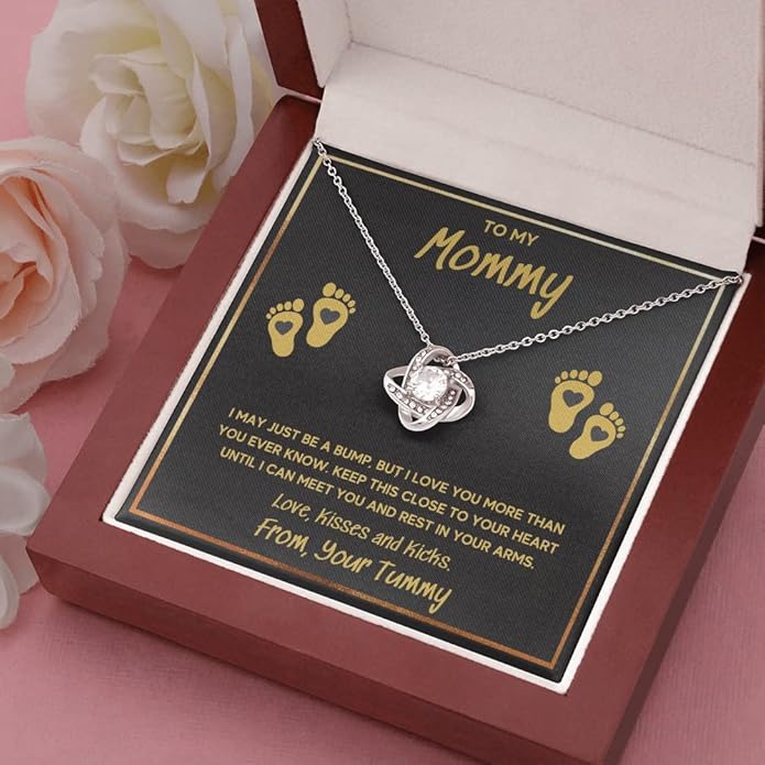 Baby Feet Jewelry Necklace, Mommy To Be Gifts For 1st Time Mom, To My Mommy Necklace Baby Bump, Gifts For Pregnant Women Mom To Be