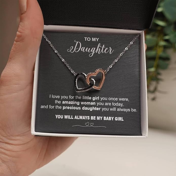 To My Daughter Gift Necklace From Dad or Mom - Badass Daughter Jewelry With Heartfelt Message & Elegant Box