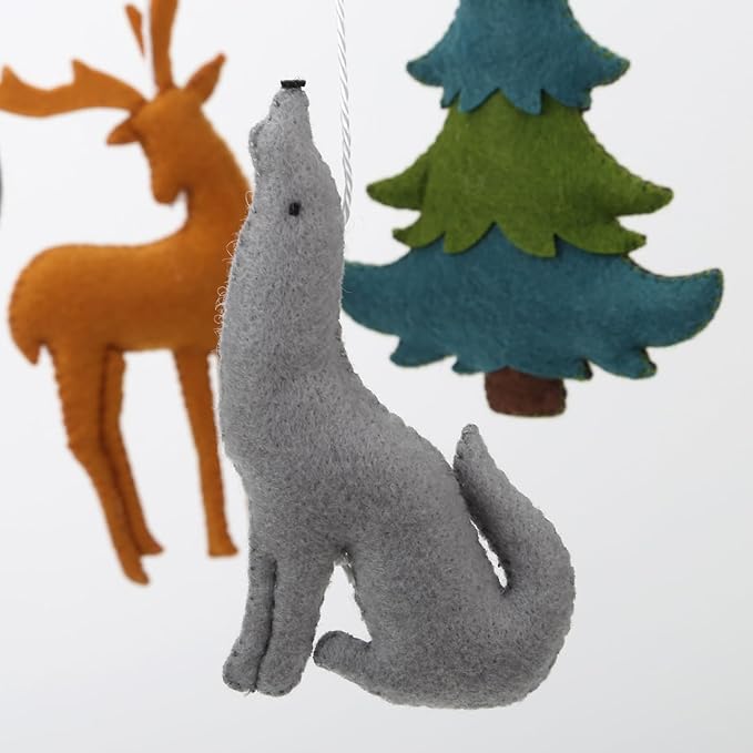 Woodland Mobile for Crib - A Woodland Crib Mobile with Stars Trees Clouds and Animals for a Forest or Hunting Theme