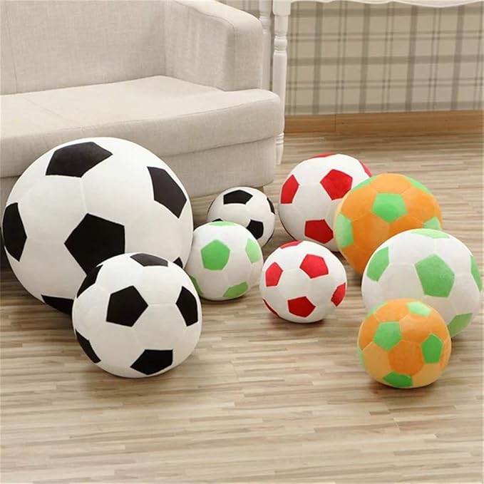 Plush Soccer Balls - Fluffy Stuffed Toy Soccer Ball Plush Pillow Soft Durable Stuff Soccerball Gift for Kids Boy Baby (Green -Yellow,7.8inch/20cm)