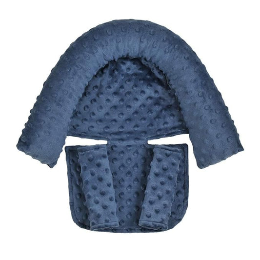 Upgraded 3-in-1 Baby Head Body Support Pillow and Strap Covers for Infant Toddler-Baby Head and Neck Support Insert Cushion Pad for Car Seat Drak Blue