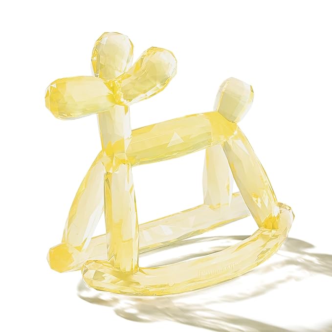 Crystal Jelly Baby Teether – Jellydog Teething Relief Toy for Infants 3-6 Months, Silicone Handheld Teething Toy, BPA-Free, Odorless, Prevents Choking, Safe for Babies (Citrine)