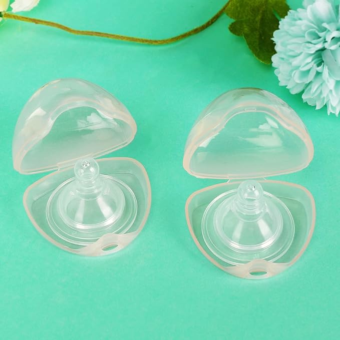 Accmor Pacifier Case, Pacifier Holder Case, Pacifier Container for Travel, BPA Free,Transparent Pink, 2 Pack