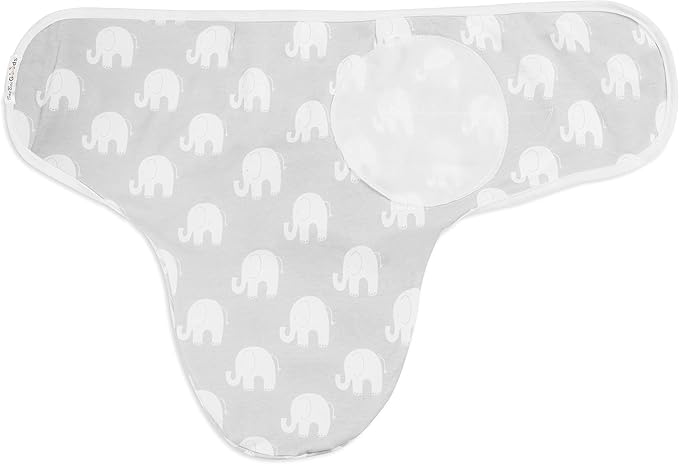 BaeBae Goods Swaddle Blanket, Adjustable Infant Baby Swaddling Wrap Set of 4, Baby Swaddling Wrap Blankets for Boys and Girls Made in Soft Cotton (3-6 Months, Grey Elephants)