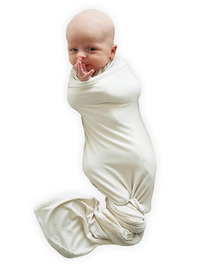 Caden Lane Baby Swaddle & Receiving Blanket, Soft, Breathable & Temperature-Regulating Bamboo Viscose Fabric for Swaddling Newborns, Gender Neutral Infant Blanket for Boys & Girls, Oat Beige