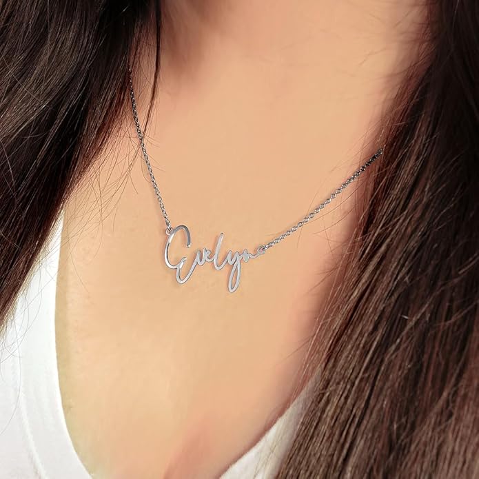 PicturesOnGold.com Custom Name Necklace For Women Personalized Name Necklace in Sterling Silver or Gold Necklace Personalized with any Name or Word