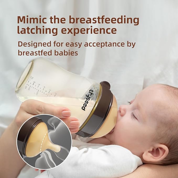 PPSU Natural Breast-Like Bottle with Nipple(10 Months+),10oz,2pack