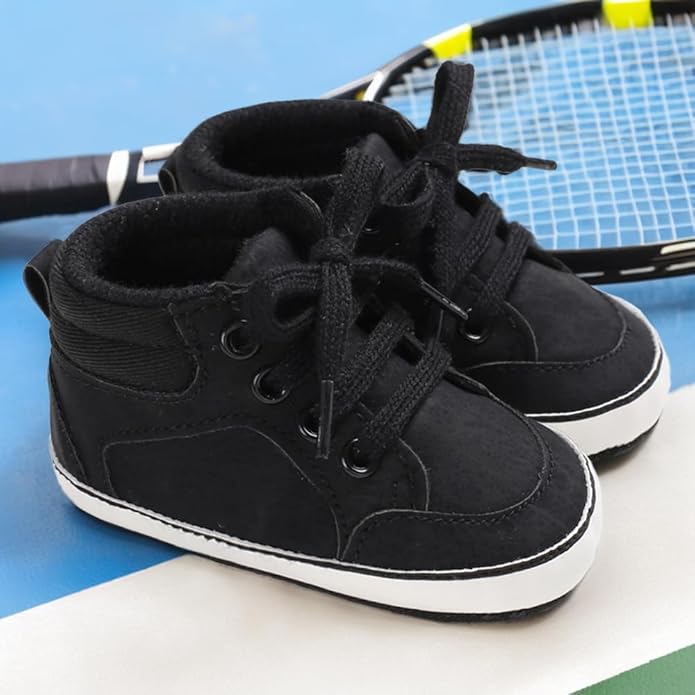 CENCIRILY Baby Boys Girls High Top Sneakers Soft Soles Anti Skid Infant Ankle Shoes Toddler Prewalker First Walking Crib Shoes